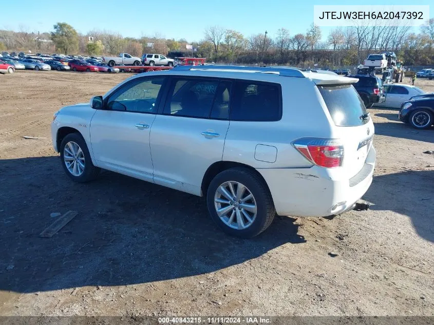 2010 Toyota Highlander Hybrid Limited V6 VIN: JTEJW3EH6A2047392 Lot: 40843215