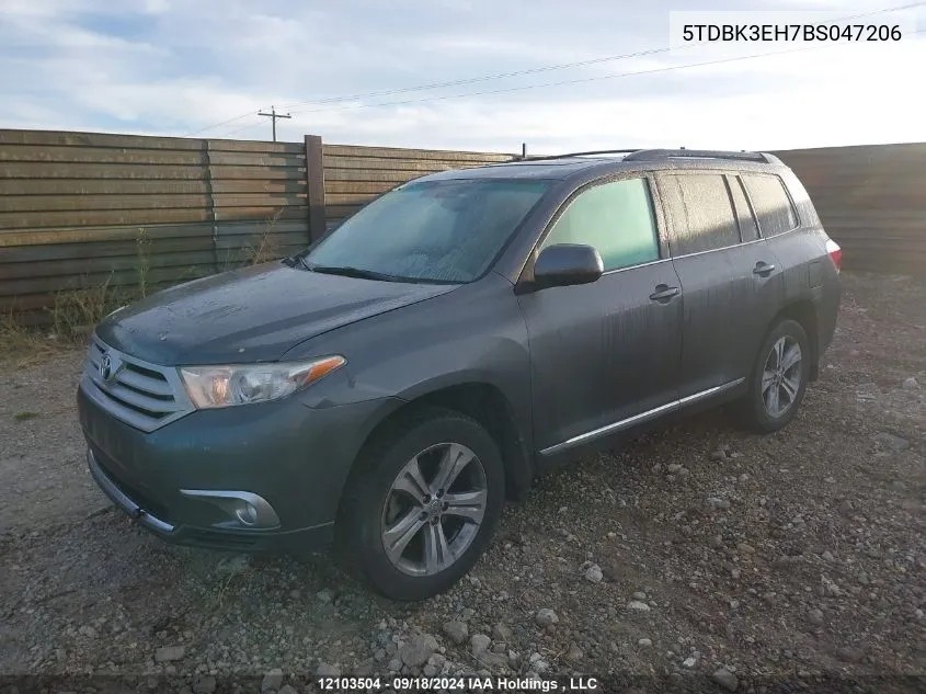 5TDBK3EH7BS047206 2011 Toyota Highlander V6