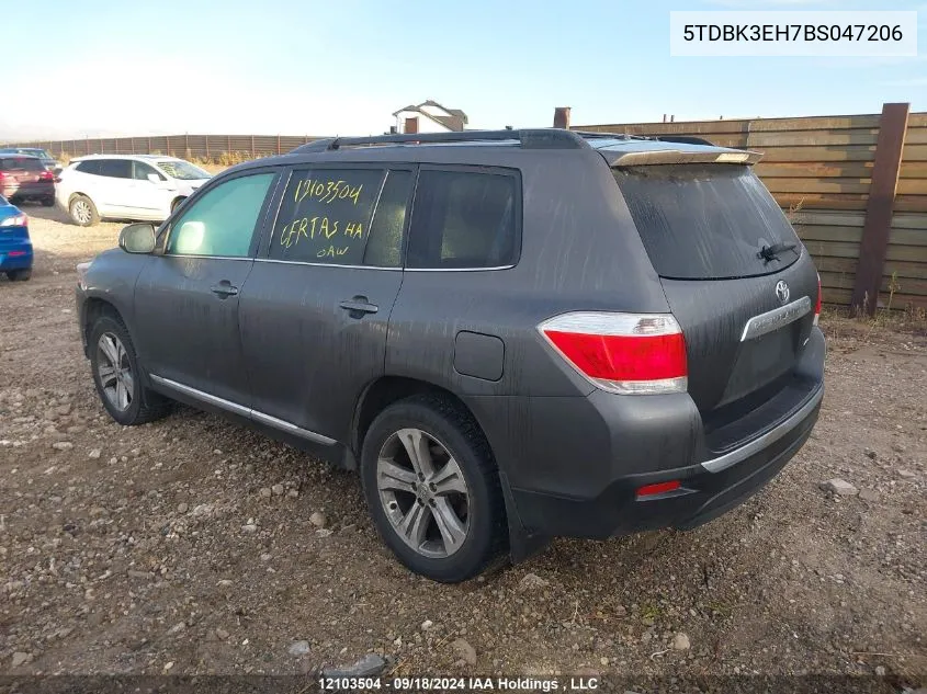 5TDBK3EH7BS047206 2011 Toyota Highlander V6