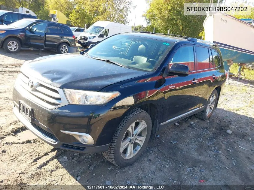 2011 Toyota Highlander VIN: 5TDDK3EH9BS047202 Lot: 12117501