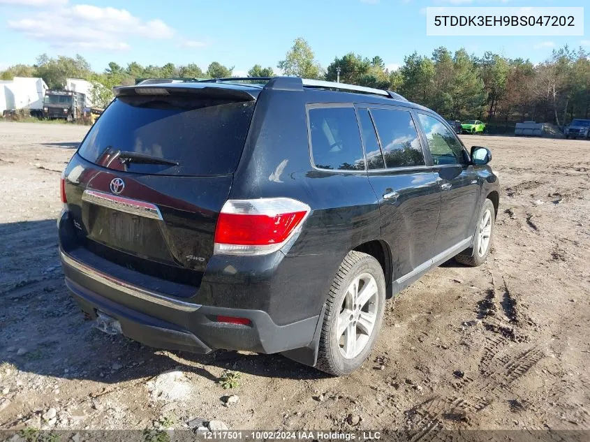 2011 Toyota Highlander VIN: 5TDDK3EH9BS047202 Lot: 12117501