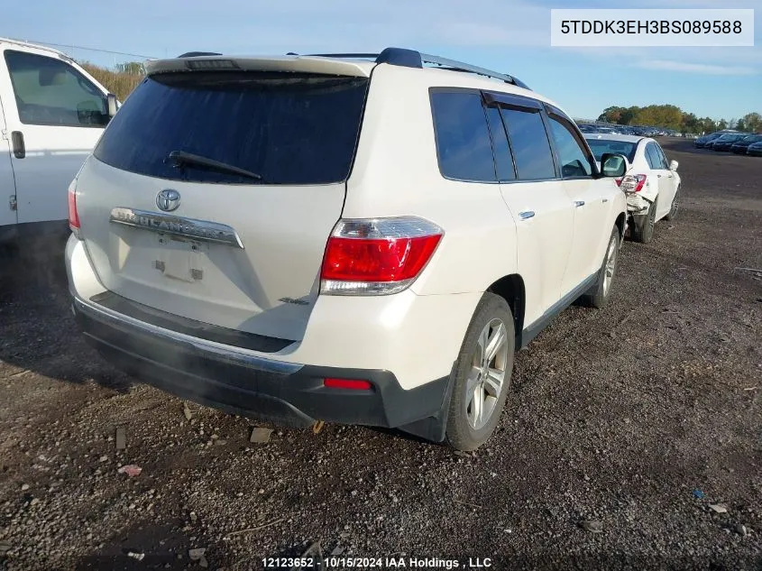 2011 Toyota Highlander VIN: 5TDDK3EH3BS089588 Lot: 12123652