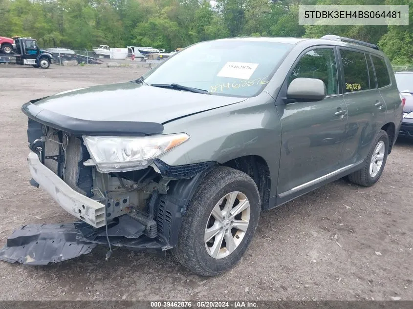 2011 Toyota Highlander Se V6 VIN: 5TDBK3EH4BS064481 Lot: 39462876