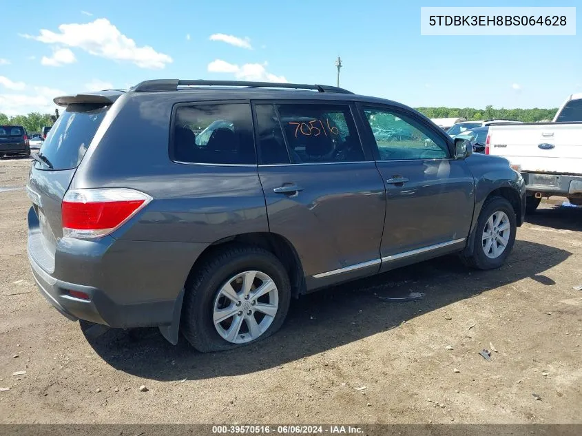 2011 Toyota Highlander Se V6 VIN: 5TDBK3EH8BS064628 Lot: 39570516