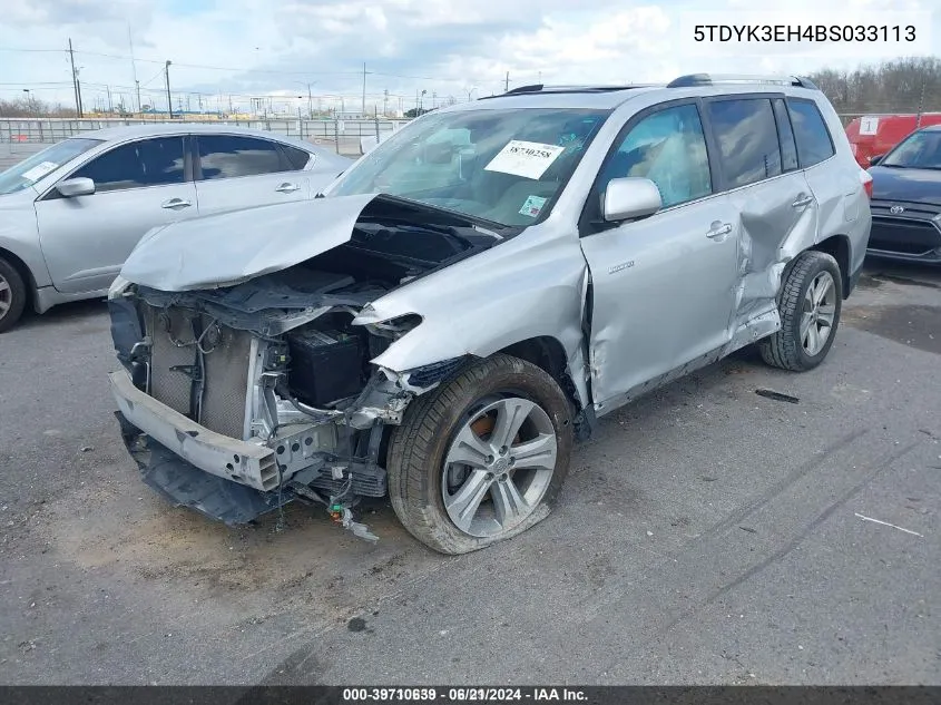 2011 Toyota Highlander Limited V6 VIN: 5TDYK3EH4BS033113 Lot: 39710639