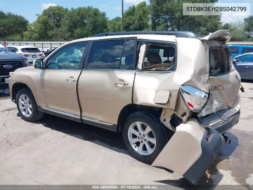 5TDBK3EH2BS042799 2011 Toyota Highlander Se V6