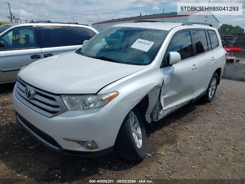 2011 Toyota Highlander Base V6 VIN: 5TDBK3EH9BS041293 Lot: 40005291