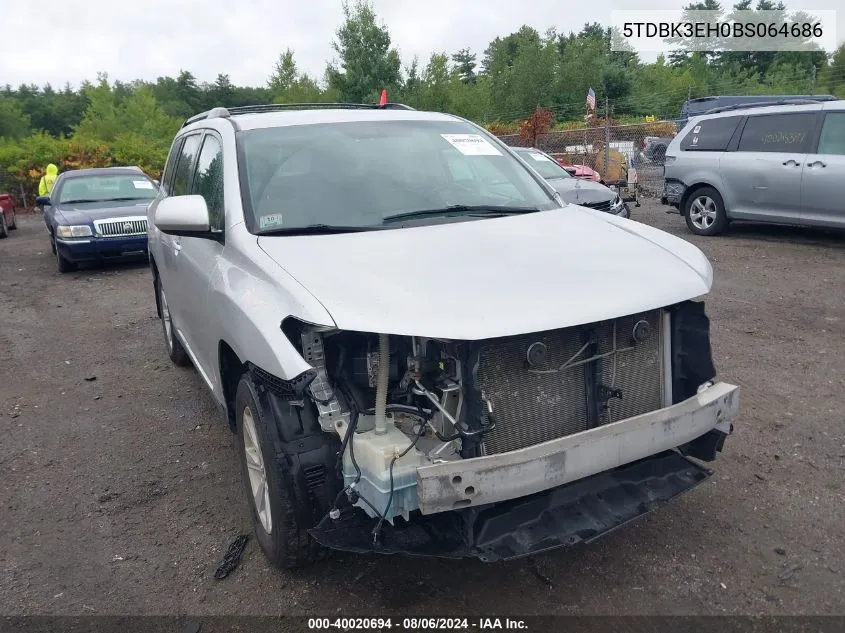 5TDBK3EH0BS064686 2011 Toyota Highlander Base V6