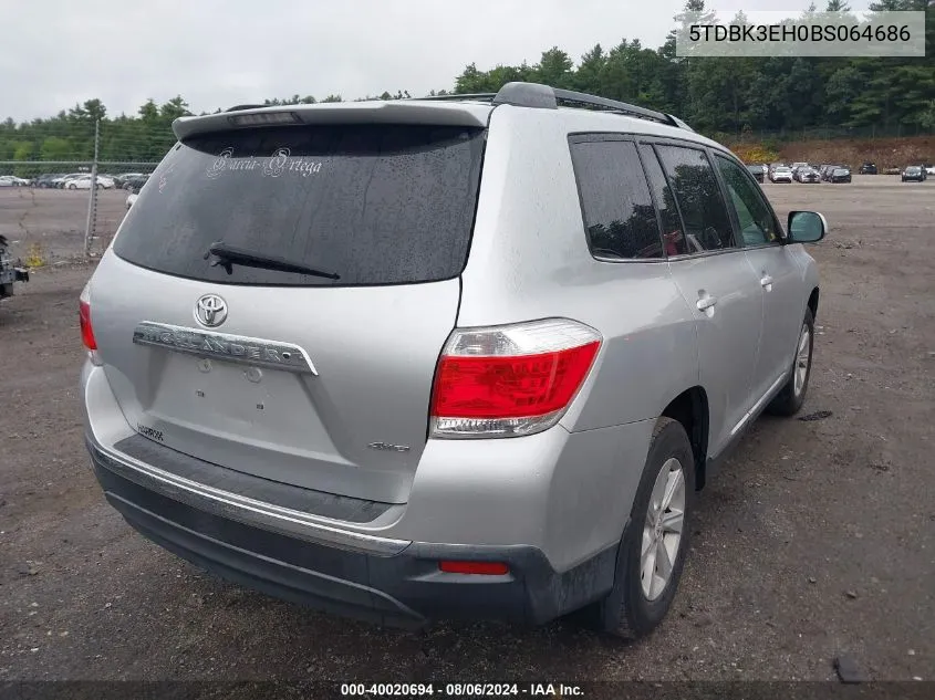 5TDBK3EH0BS064686 2011 Toyota Highlander Base V6