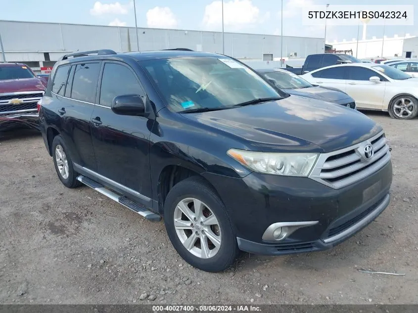 5TDZK3EH1BS042324 2011 Toyota Highlander Se V6