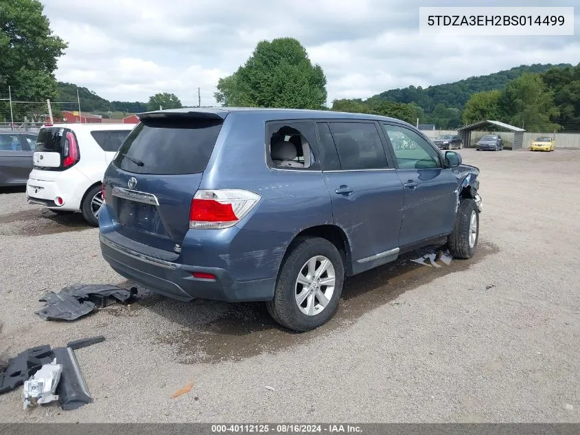 2011 Toyota Highlander VIN: 5TDZA3EH2BS014499 Lot: 40112125