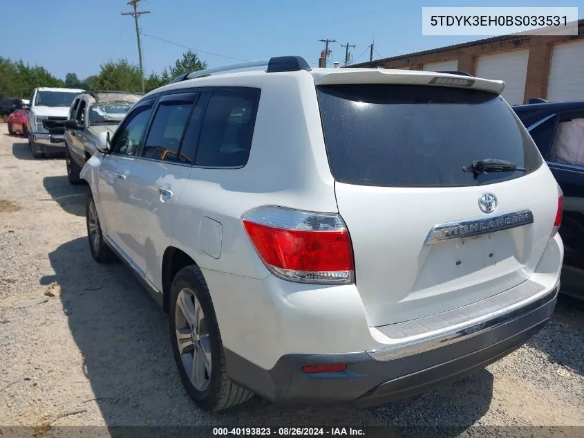 2011 Toyota Highlander Limited V6 VIN: 5TDYK3EH0BS033531 Lot: 40193823