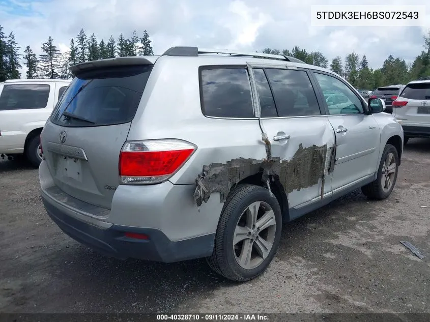 2011 Toyota Highlander Limited V6 VIN: 5TDDK3EH6BS072543 Lot: 40328710