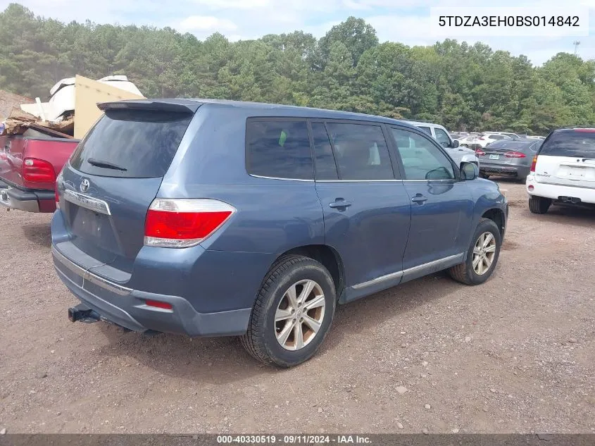 2011 Toyota Highlander VIN: 5TDZA3EH0BS014842 Lot: 40330519