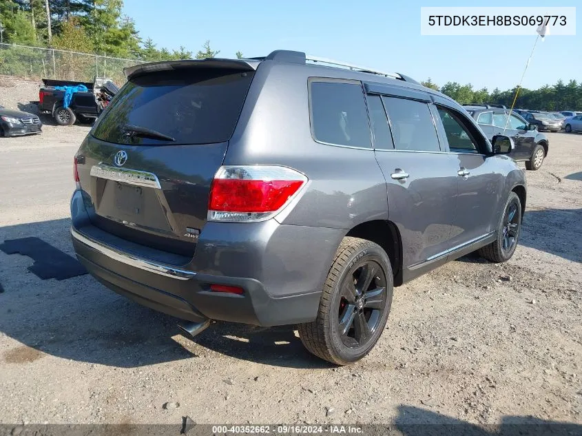 5TDDK3EH8BS069773 2011 Toyota Highlander Limited V6