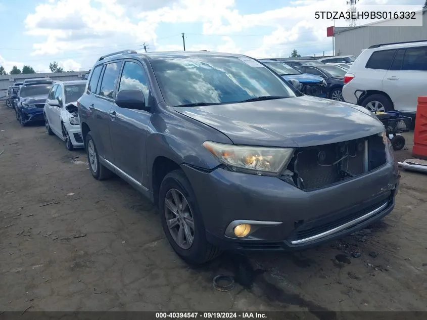 2011 Toyota Highlander Se VIN: 5TDZA3EH9BS016332 Lot: 40394547