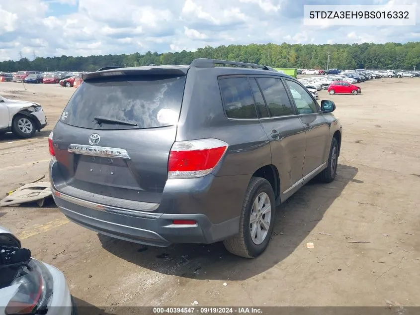 2011 Toyota Highlander Se VIN: 5TDZA3EH9BS016332 Lot: 40394547