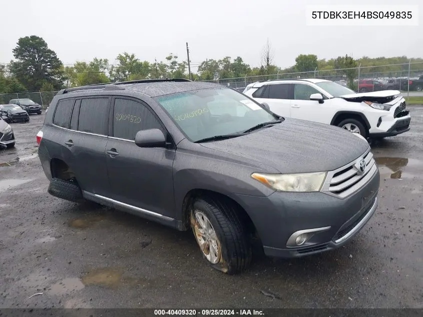 2011 Toyota Highlander Se V6 VIN: 5TDBK3EH4BS049835 Lot: 40409320