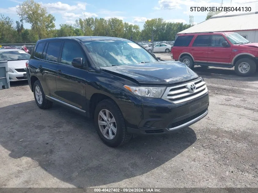 2011 Toyota Highlander Base V6 VIN: 5TDBK3EH7BS044130 Lot: 40427402