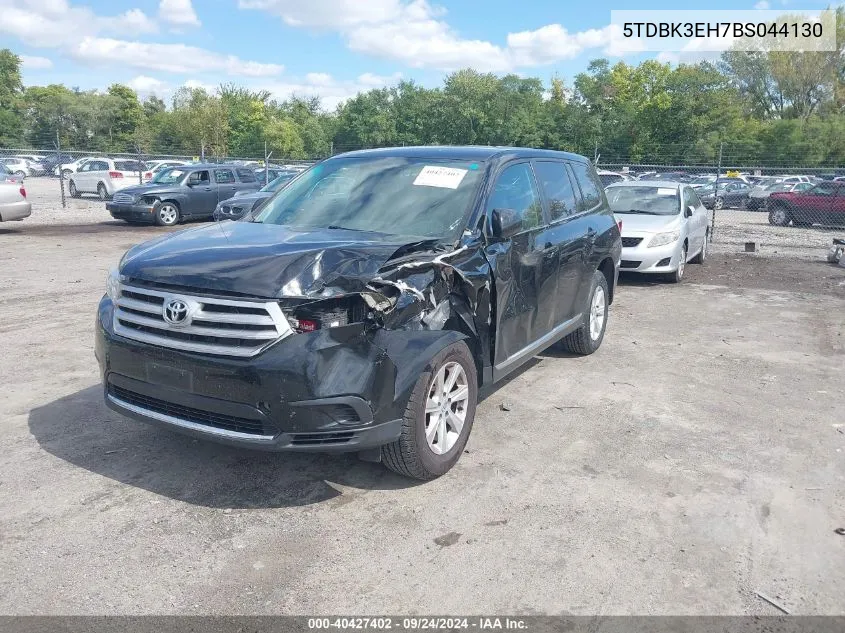 2011 Toyota Highlander Base V6 VIN: 5TDBK3EH7BS044130 Lot: 40427402