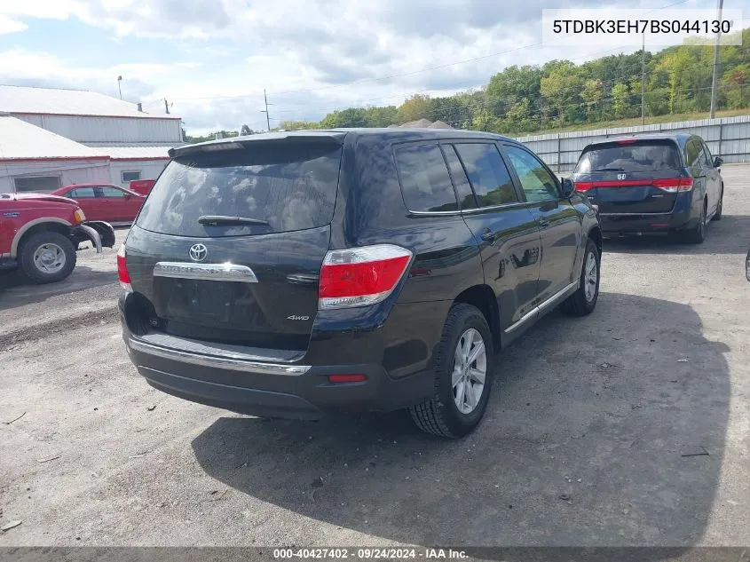 2011 Toyota Highlander Base V6 VIN: 5TDBK3EH7BS044130 Lot: 40427402