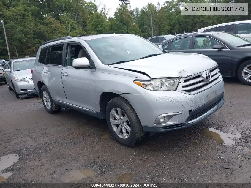 2011 Toyota Highlander Base V6 VIN: 5TDZK3EH8BS031773 Lot: 40444327