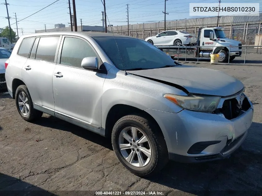 2011 Toyota Highlander VIN: 5TDZA3EH4BS010230 Lot: 40461221