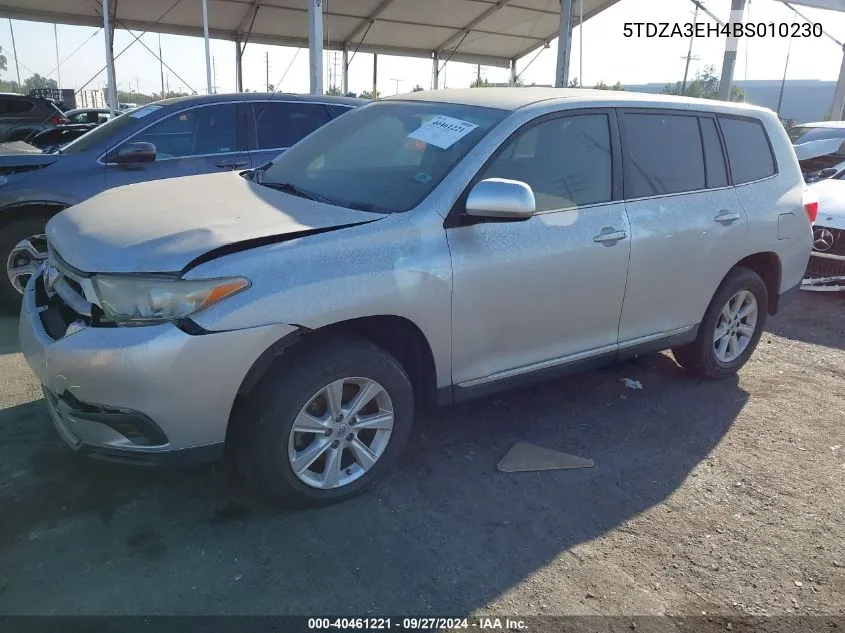 2011 Toyota Highlander VIN: 5TDZA3EH4BS010230 Lot: 40461221