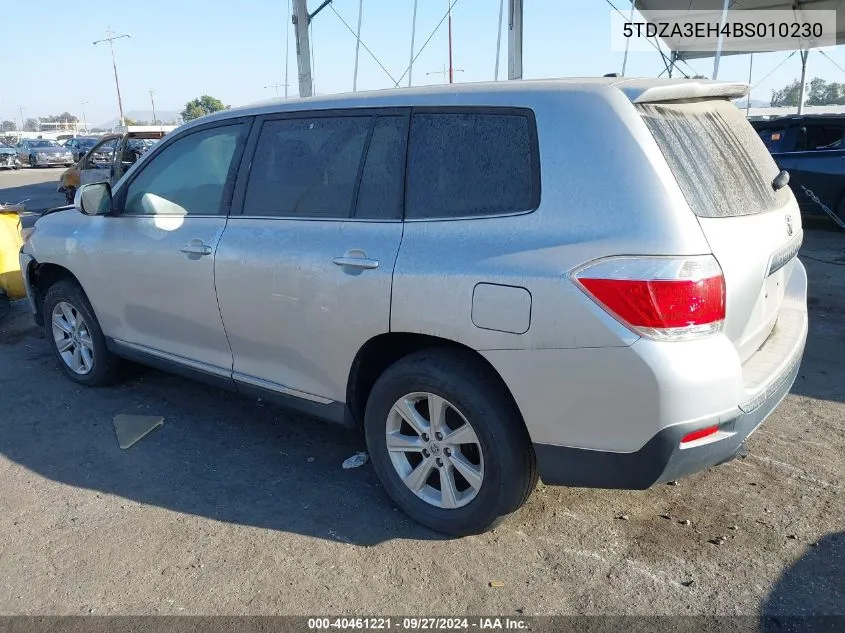 5TDZA3EH4BS010230 2011 Toyota Highlander