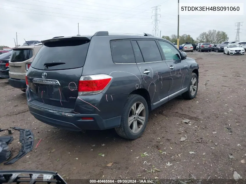 2011 Toyota Highlander Limited VIN: 5TDDK3EH4BS091060 Lot: 40465584