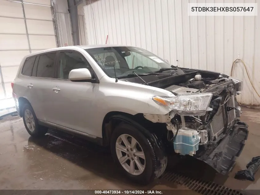 5TDBK3EHXBS057647 2011 Toyota Highlander Base V6