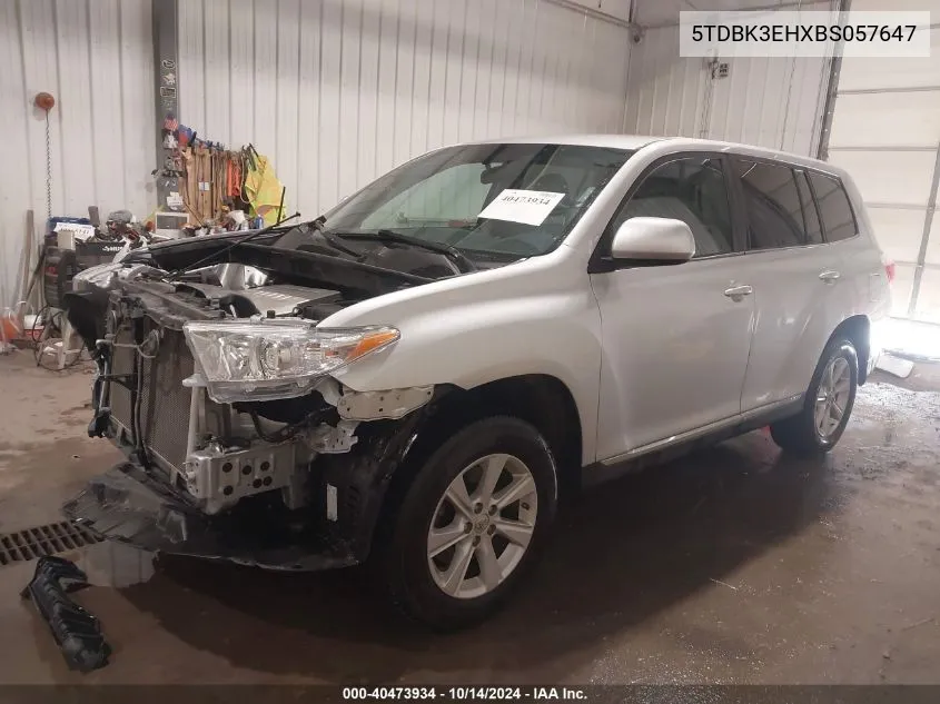 5TDBK3EHXBS057647 2011 Toyota Highlander Base V6