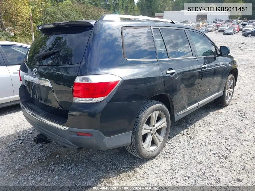 2011 Toyota Highlander Limited V6 VIN: 5TDYK3EH9BS041451 Lot: 40490287