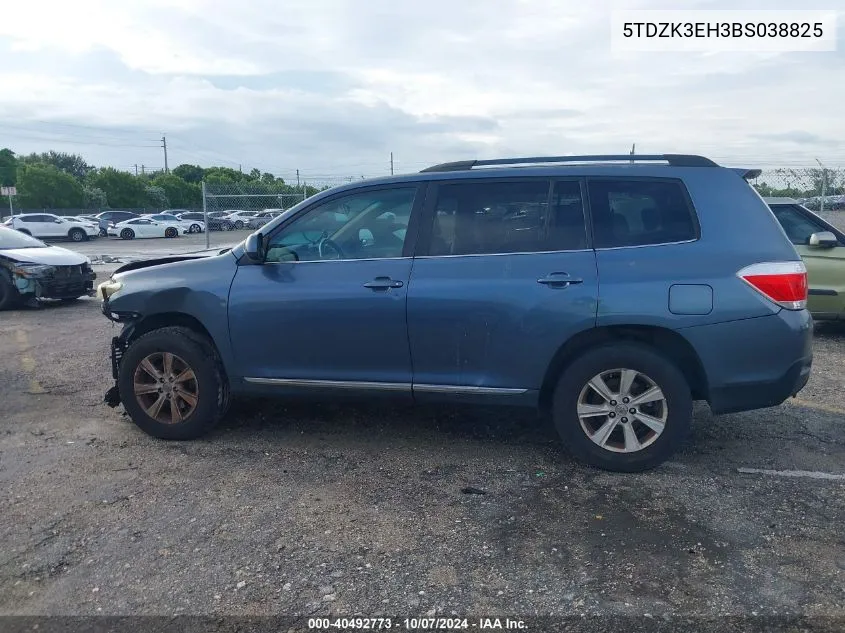 2011 Toyota Highlander Base V6 VIN: 5TDZK3EH3BS038825 Lot: 40492773