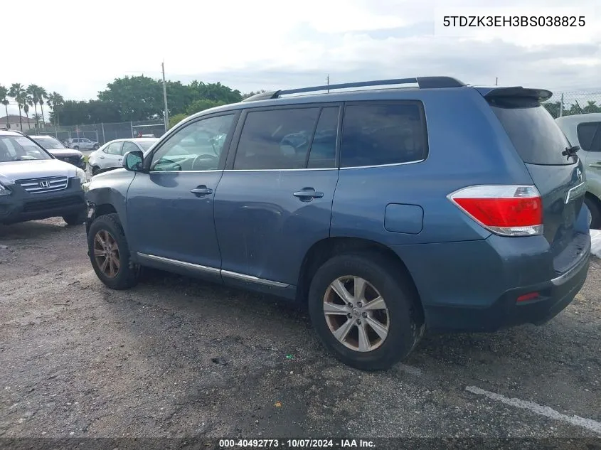 2011 Toyota Highlander Base V6 VIN: 5TDZK3EH3BS038825 Lot: 40492773