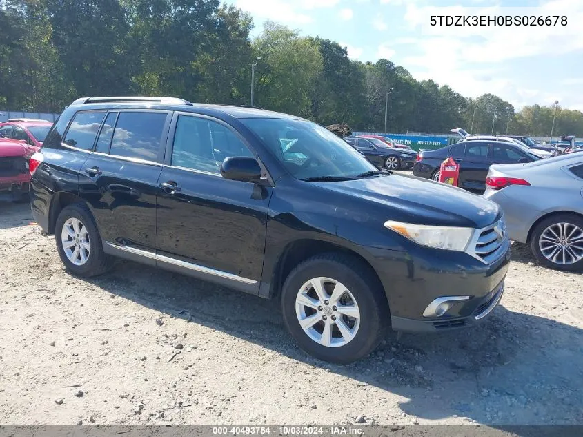 2011 Toyota Highlander Base V6 VIN: 5TDZK3EH0BS026678 Lot: 40493754