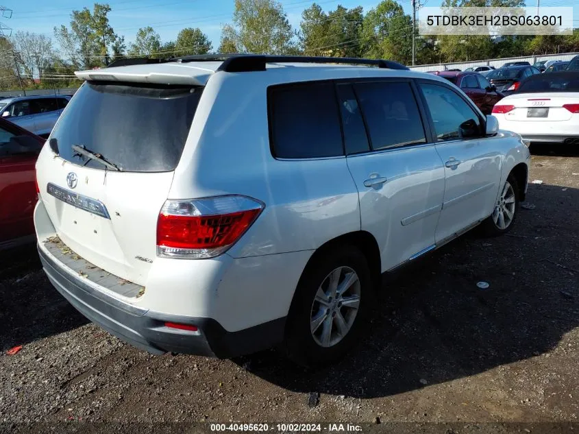 2011 Toyota Highlander Se V6 VIN: 5TDBK3EH2BS063801 Lot: 40495620