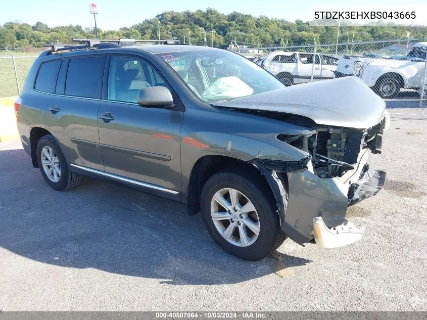 2011 Toyota Highlander Se V6 VIN: 5TDZK3EHXBS043665 Lot: 40507864