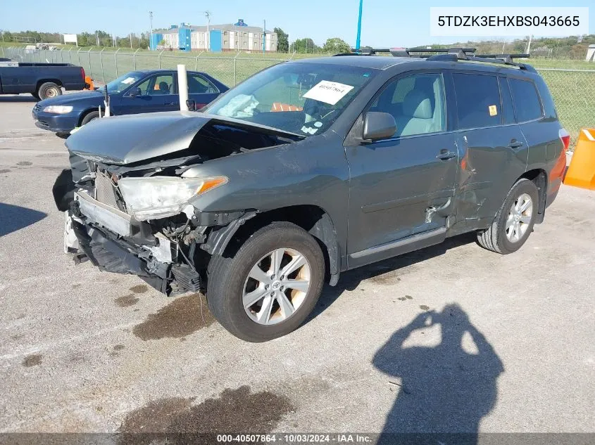 2011 Toyota Highlander Se V6 VIN: 5TDZK3EHXBS043665 Lot: 40507864