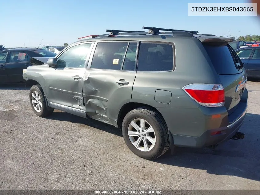 2011 Toyota Highlander Se V6 VIN: 5TDZK3EHXBS043665 Lot: 40507864