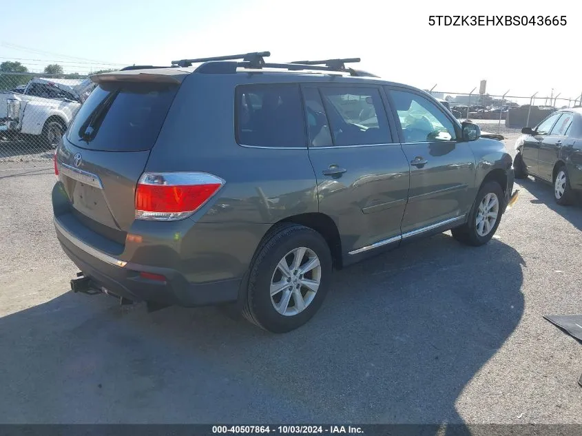 2011 Toyota Highlander Se V6 VIN: 5TDZK3EHXBS043665 Lot: 40507864