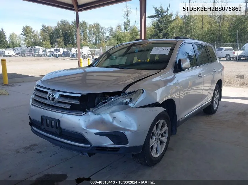 2011 Toyota Highlander Base V6 VIN: 5TDBK3EH2BS076869 Lot: 40513413