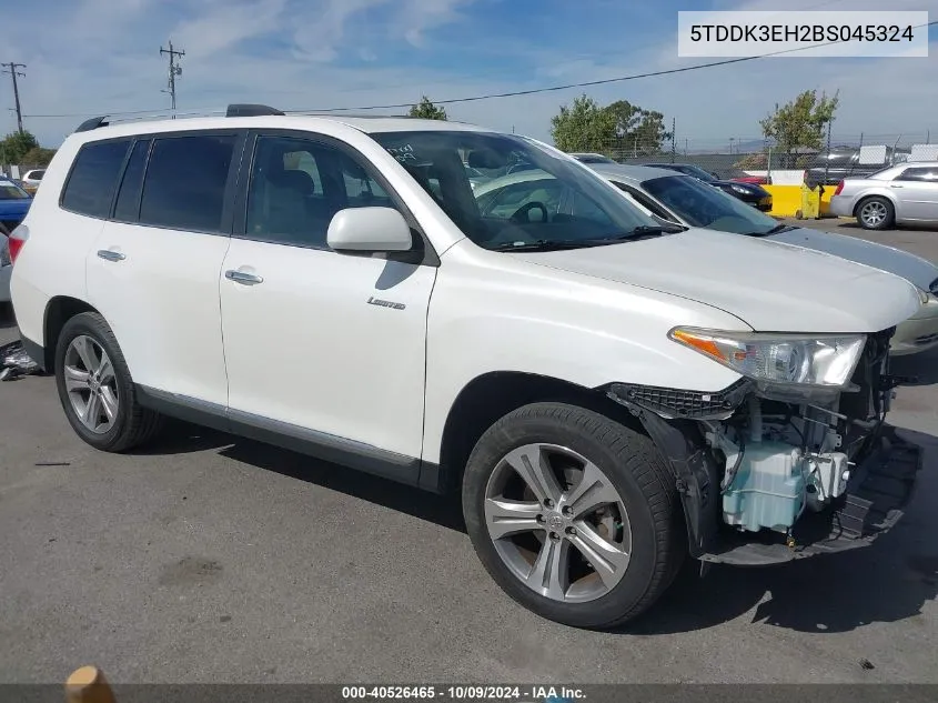 2011 Toyota Highlander Limited V6 VIN: 5TDDK3EH2BS045324 Lot: 40526465