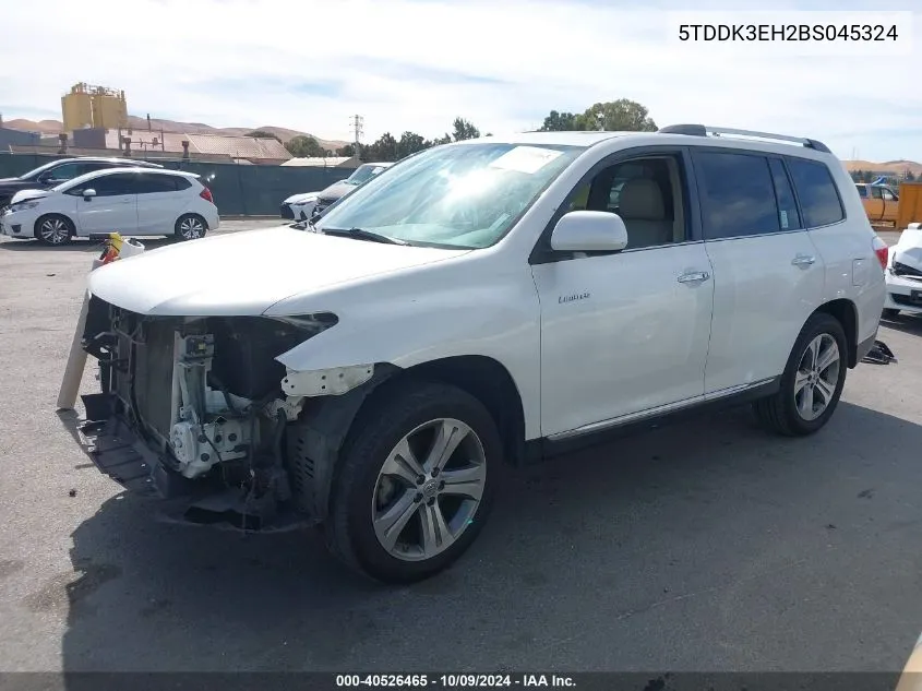 2011 Toyota Highlander Limited V6 VIN: 5TDDK3EH2BS045324 Lot: 40526465