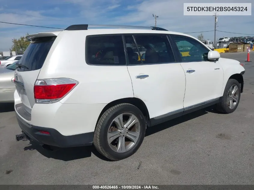 2011 Toyota Highlander Limited V6 VIN: 5TDDK3EH2BS045324 Lot: 40526465