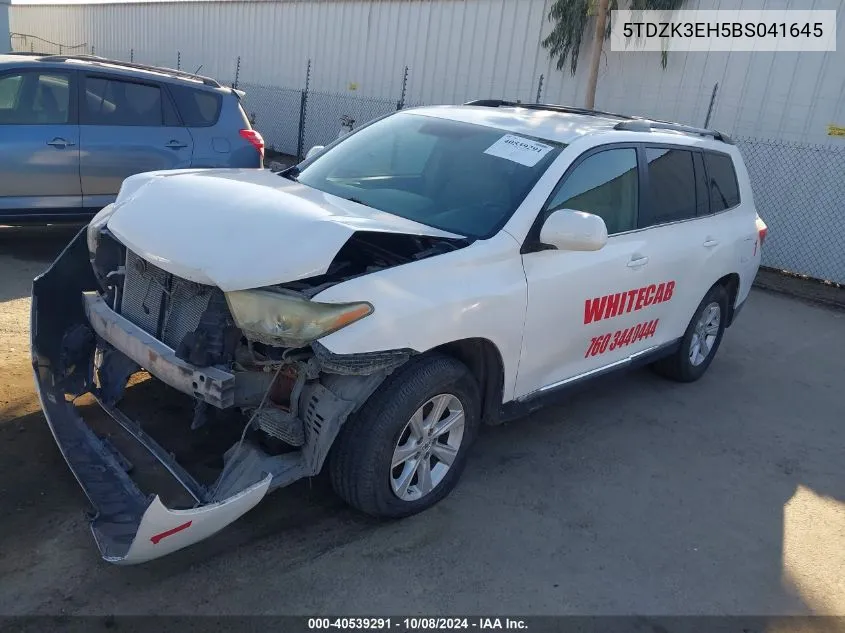 2011 Toyota Highlander Se VIN: 5TDZK3EH5BS041645 Lot: 40539291