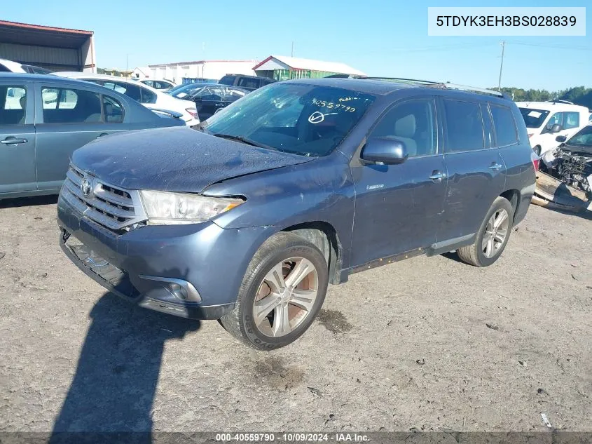 2011 Toyota Highlander Limited V6 VIN: 5TDYK3EH3BS028839 Lot: 40559790