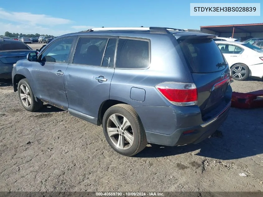 2011 Toyota Highlander Limited V6 VIN: 5TDYK3EH3BS028839 Lot: 40559790