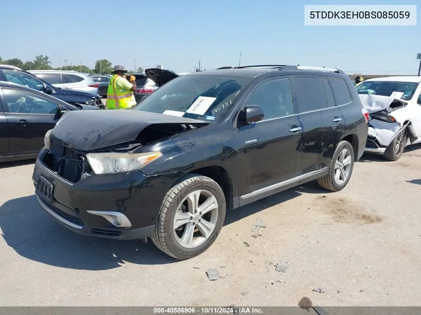 2011 Toyota Highlander Limited V6 VIN: 5TDDK3EH0BS085059 Lot: 40586906