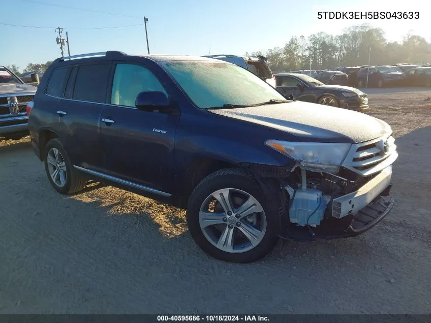 2011 Toyota Highlander Limited V6 VIN: 5TDDK3EH5BS043633 Lot: 40595686